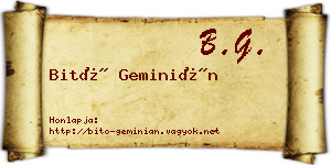 Bitó Geminián névjegykártya